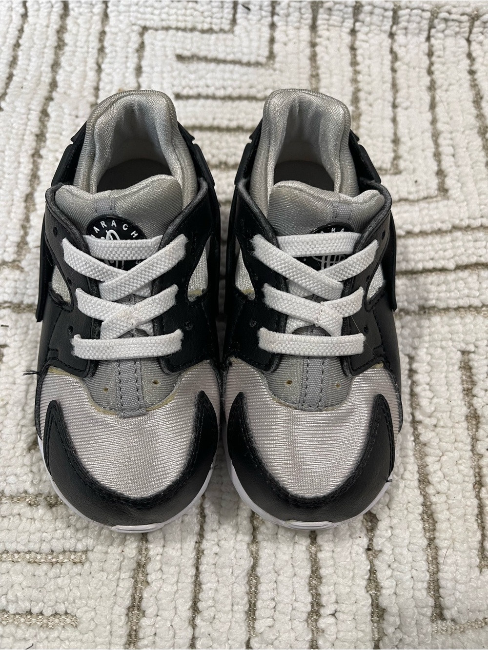 Nike Kids Black and Silver Lace-Up Sneakers